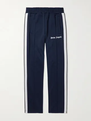 Striped Tech-Jersey Track Pants