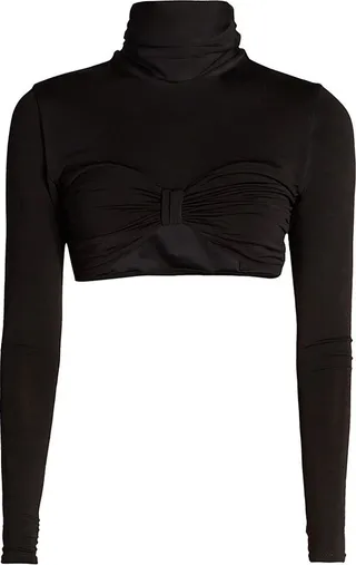 Nurata Cropped Turtleneck Top