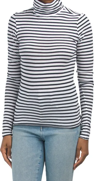 Gaia Striped Turtleneck Top