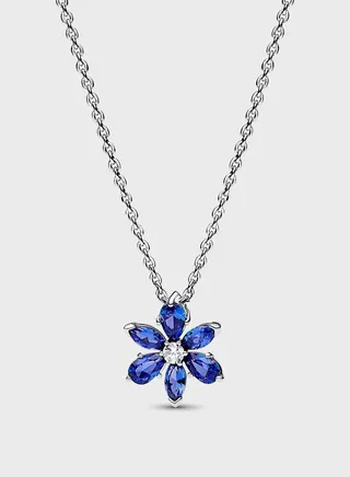 Sparkling Blue Herbarium Cluster Pendant Necklace