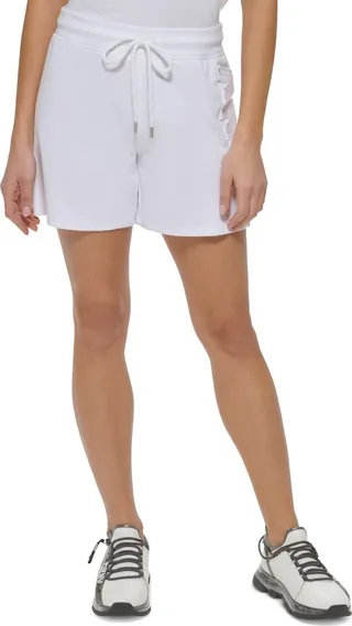 Dkny Sport Women's Logo Applique Drawstring-Waist Shorts