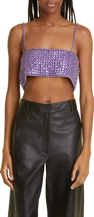 Emilia Embellished Rhinestone Crop Camisole