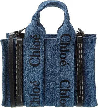 Chloé Woody Small Canvas & Leather Tote