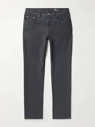 Slim-Fit Stretch Cotton-Blend Trousers