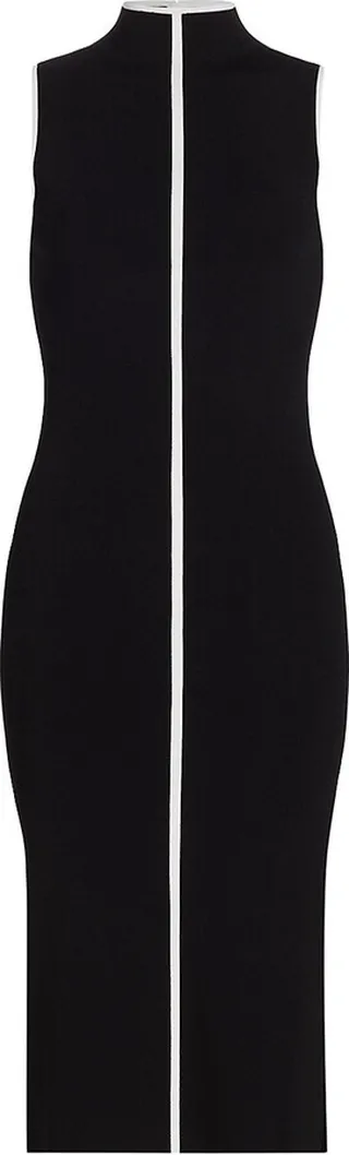 Sleeveless Knit Turtleneck Sweaterdress