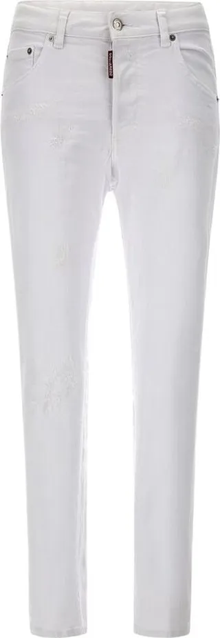 Dsquared2 Distressed Logo-Patch Slim-Fit Jeans