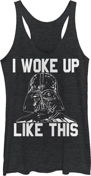 Women's Star Wars Darth Vader Woke Up Like This Racerback Tank Top - Black Heather - Large