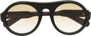 Black Pilot Frame Gradient Sunglasses