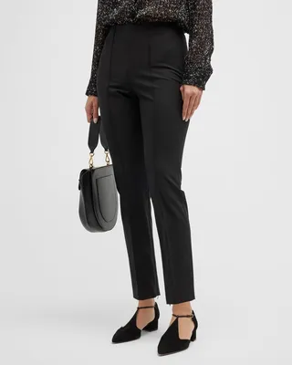 Pintuck-Front Suit Pants