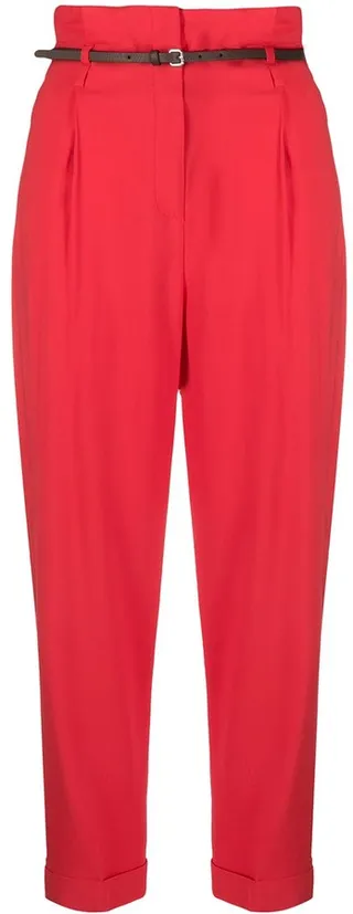 Cropped Paperbag Waist Trousers