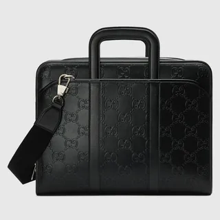 GG embossed briefcase