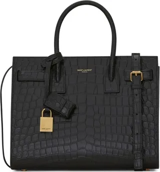 Saint Laurent Croc-Embossed Sac De Jour