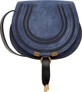 Chloé Blue Small Marcie Saddle Bag
