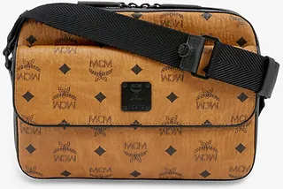 Mcm Cognac Aren Monogram Coated-canvas Cross-body bag