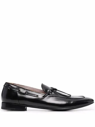 Lace-Trimmed Almond-Toe Loafers