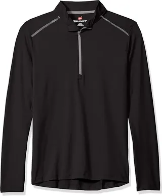 Hanes Sport Men's Performance Quarter-Zip Pullover (Black) Men's Sweatshirt