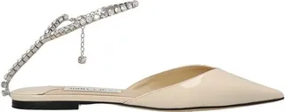 Jimmy Choo Saeda Pointed Toe Embellished Flat Shoes