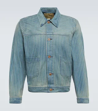 Striped denim twill jacket
