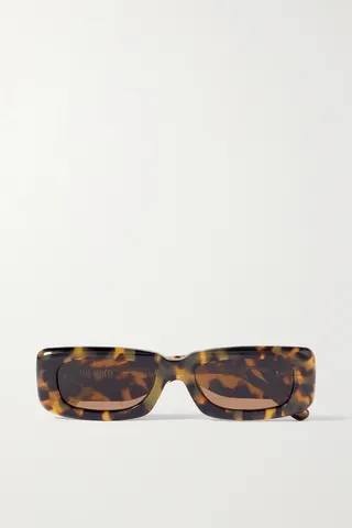 The Attico - + Linda Farrow Mini Marfa Rectangular-frame Tortoiseshell Acetate Sunglasses - One size