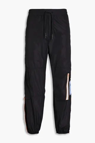 Appliquéd shell track pants