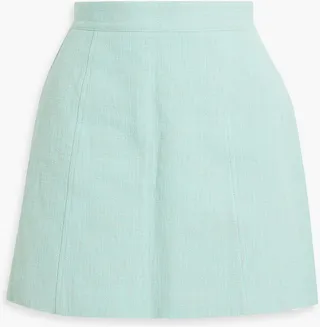 Cotton and linen-blend mini skirt