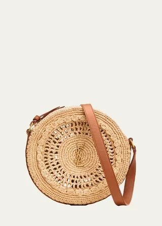 YSL Round Raffia Crossbody Bag