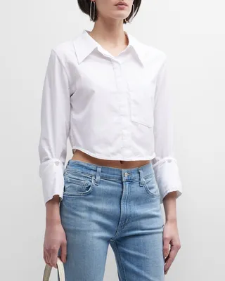 Bea Cropped Button-Front Shirt