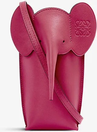 Womens Ruby Red Glaze Elephant Logo-debossed Leather Cross-body bag