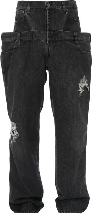 Jw Anderson Double-Waistband Wide-Leg Jeans