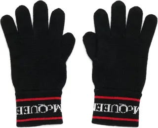 Alexander Mcqueen Cashmere Logo Gloves