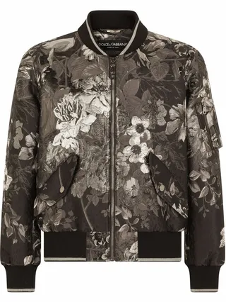 Floral-Print Bomber Jacket