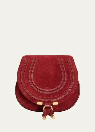 Marcie Small Suede Saddle Crossbody Bag