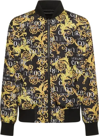 Reversible Baroque tech bomber jacket