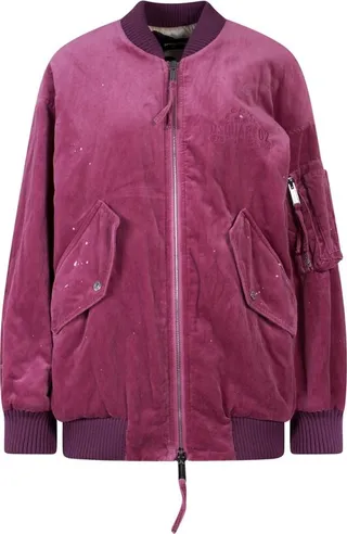 Dsquared2 Logo Embroidered Oversized Bomber Jacket