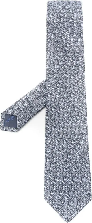 Gancini-print silk tie
