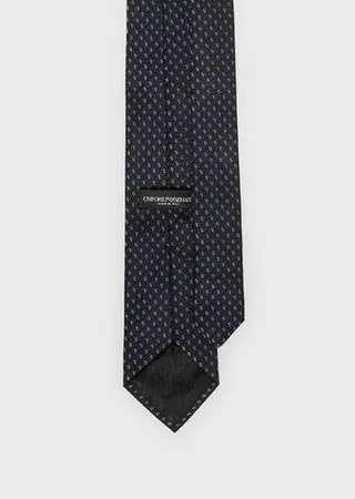 Pure silk jacquard tie with a diamond micro-pattern