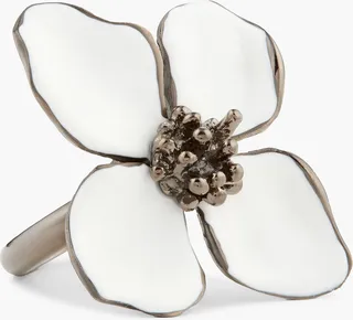 Gunmetal-tone enamel ring