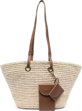 Interwoven-Straw Keyring-Pouch Tote Bag