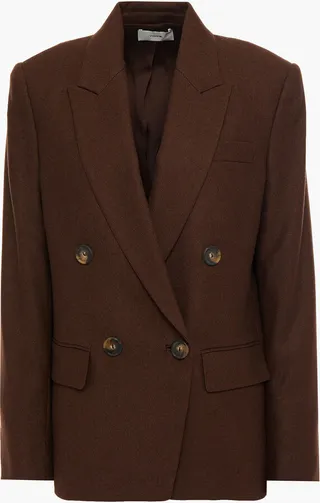 Double-breasted twill blazer