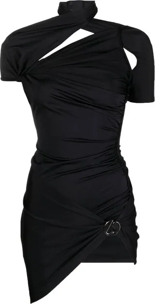 Asymmetric Draped Minidress
