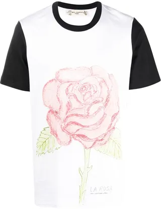 floral-print T-shirt