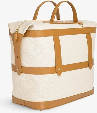 Womens Tan Weekender Cotton-blend bag