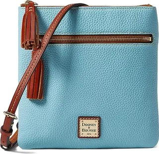 Dooney & Bourke Pebble Double Zip Tassel Crossbody (Caribbean Blue) Handbags
