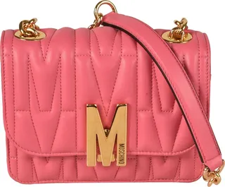 Logo Plaque Quilted Shoulder Bag
