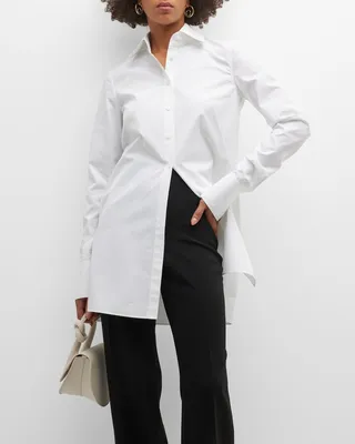 Button-Down Split-Cuff Cotton Shirt
