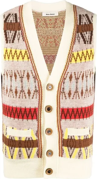 Patterned Intarsia Knit Vest
