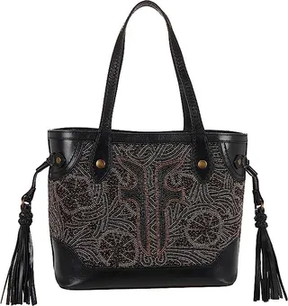 Frye Melissa Beaded Carryall (Black Multi) Handbags