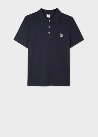 Women's Navy Zebra Polo Shirt