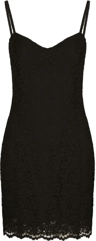 Black Kim Floral Lace Mini Dress