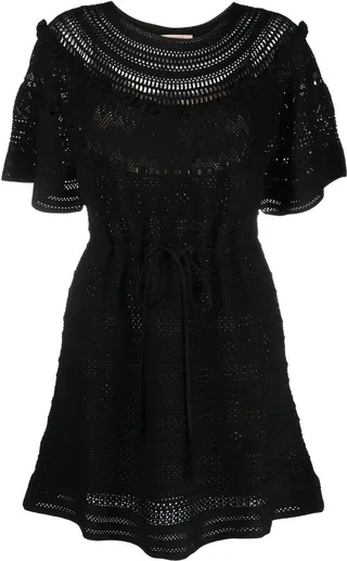 Crochet-Knit Mini Dress
